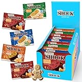 FitnesSHOCK Protein Brownie Weihnachten Mixbox ohne Zucker, Kekse mit 15% Eiweiß, Dunkle Schokolade, sättigende Ballaststoffe, low carb, 10 Stück х 50g - 5 festliche Geschmacksrichtungen