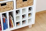 New Swedish Design Kallax Expedit Regal Einsatz 9 Flaschen (Fächer 10 x 10 cm) Flaschenregal Weinregal Wein u. Sektflaschen Aufbewahrung Weinflaschen Handtuchregal 33,5 x 33,5 x 36 cm Weiss