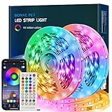 Bonve Pet LED Strip10m(2×5m), RGB LED Streifen, Farbwechsel LED Lichterkette mit 16 Mio. Farben, App-steuerung, Musikmodus, Timer-Einstellung, LED Band für Haus Schlafzimmer TV KücheDeko