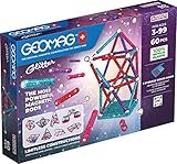 Geomag - Glitter 60 Teile - Magnetische Baustein für Kinder ab 3 Jahren -100% Recycelbarer Kunststoff - Hergestellt in der Schweiz - 28 Stäben, 28 Kugeln,4 Basen -Magnetisches Konstruktionsspiel STEM