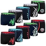 L&K 10er Pack Herren Boxershorts Men Retroshorts mit tollem Muster Sommer 2022 Baumwolle M 1102