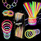 Knicklichter Leuchtstäbe - 100 Knicklichter Party Set für Kinder mit 100 Verbinder Leuchtende Armbänder Halsketten für Neon Party