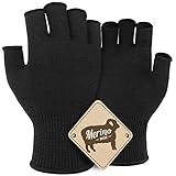 Migliore Wear Merino Unterziehhandschuhe, TOUCHSCREEN Merinowollhandschuhe, Fingerloses Innenhandschuhe Skihandschuhe für Kaltes Wetter, Elastische Winterhandschuhe zum Radfahren, Laufen, Fahren