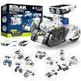 Solar Roboter Spielzeug für Kinder, 12-in-1 Solar Robot Kit Solar oder Wiederaufladbar Batterie Betrieben DIY STEM Bauspielzeug Experimente Spielzeug BausatzJunge ab 8 9 10 11 12 13 Jahren