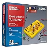 FRANZIS 67164 - Lernpaket Elektronische Schaltungen - Grundlagen, Simulation, Praxis, Komplettset für 48 Experimente, inkl. 120-seitigem Handbuch: ... Praxis. 79 Bauteile + Laborsteckboard.