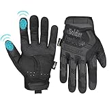 FREE SOLDIER Outdoor Handschuhe Vollfinger Taktische Handschuhe Herren Motorradhandschuhe mit gepolstertem für Fahrrad Airsoft Militär Paintball und andere Outdoor Aktivitäten(Schwarz, L)