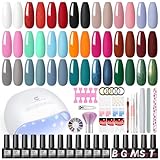 COSCELIA Nägel Starterset mit LED Lampe - 20 Farben UV Nagellack Set mit Lampe - Maniküre Set - Nagelset Gelnägel Starterset - Nägel Selber Machen - Nagellack Set - Nagelstudio Set