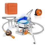 Adiwo Campingkocher 3500 W, Gaskocher mit Piezozündung und Tragebox Gas Camping Kocher Tragbar Gasbrenner Winddichter Camping Camping Gas Stove für Outdoor Picknick Trekking Wandern