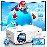 Beamer, 20000 Lumen 1080P Full HD Beamer 4K Heimkino Unterstützt, 5G WiFi Bluetooth Beamer Mini LED Heimkino Video Beamer 300' Display, Beamer Outdoor/Home für Fire Stick,Smartphone,PS5,HDMI Projektor