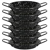 Menax - Paella Pfanne Mini - Stahl Antihaftbeschichtet - Schwarz - Set 6 - Ø 16 cm - 1 Portionen