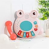 Lihgfw Baby-Spielzeug-Telefon-Handy Early Education Puzzle Musik 1-3 Jahre alt 0 Kinder Simulation Festnetz Männer und Frauen Multifunktions-Musik-Telefon-Trommel 10 in Einer