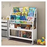 Roll-Organizer aus Metall für Kinderspielzeug und Bücher, Aufbewahrung mit Rädern, ideal für Schlafzimmer, Wohnzimmer und Zuhause