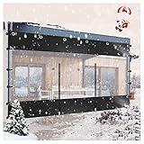 Outdoor Curtains Waterproof Clear Tarps Balcony Rain Curtain Glass Tarpaulin with Metal Grommets, for Balcony Gardens, Conservatories, Customizable (Color : Black, Size : 5x2.8m/16.5x9.24ft)