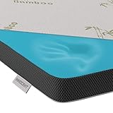 INNOCENT® Gel-Schaum Bambus Topper 90 x 200 cm | 3D-Air-Flow | Viskoelastische Matratzenauflagen 5cm Höhe | Memory Foam Matratzenschoner | für Matratzen & Boxspringbett gegen Rückenschmerzen