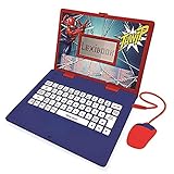 Lexibook JC598SPi3 Spider-Man-Zweisprachiger Laptop für Bildungszwecke Englisch und Deutsch, 124 Aktivitäten, Mathematik, Logik, Musik, Uhr, Spiele-Kinderspielzeug (Mädchen & Jungen), 4+ Jahren