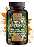 ENZYM INTENSO® Bromelain Kapseln - WICHTIG: Laborgeprüfte Rezeptur mit Bromelain(5000 F.I.P), Papain, Rutin I Ananas & Papaya Enzym I 120 Magensaftresistente Kapseln I SCHEUNENGUT®