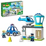 LEGO 10959 DUPLO Polizeistation mit Hubschrauber, Polizeiauto und Steine, Polizei-Spielzeug für Kleinkinder ab 2 Jahre, Lernspielzeug für Mädchen und Jungen