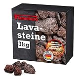 FLAMMBURO Lavasteine 3kg - Für Gasgrill, Backofen, Lavagrill und Elektrogrill geeignet - Wiederverwendbarer Naturstein als Grillzubehör und Küchenutensile