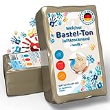 Lufttrocknender Bastelton, Modelliermasse, natürlicher Ton weich und geschmeidig, einfach zu formen, sehr gut für Kinder geeignet. Luftgehärtet individuell bemalbar, 2,5kg. (Bastel- Ton)