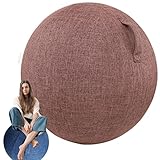 TAUIANE Gymnastikball-Abdeckung, Pilates-üBungs-Yoga-Ball-Abdeckung, Geeignet FüR Fitness-Ball Pilates-Yoga-Ball-Balance-Ball,Braun,75cm