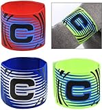 3 Stück Kapitänsbinde Fußball Armbinde, Kapitänsbinde Herren, Elastic Kapitäns Armbinden, Verstellbare Fußball Armband, Kapitänsbinde Kinder Fussball