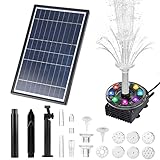 everfarel Solarteichpumpen Solar 7w Springbrunnen Teich Solar Springbrunnen LED Solar Springbrunnen Solar Springbrunnen Pumpe für Garten Pool Dekoration-Wassersprühhöhe 85 cm