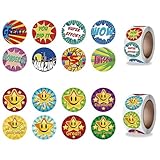 Sterne Sticker,Belohnung Aufkleber 1000pcs Smiley Aufkleber Kinder Bastelarbeiten Sticker für Lehrer Und Schüler Chirstmas Birthday Party Dekorative Aufkleber