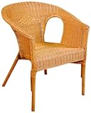 Hansen Rattan 3800/F610 Stapelsessel B 56 T 55 H 75 SH 40 cm, Honig gebeizt