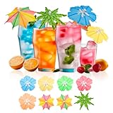 Girla Trinkschirme, Cocktailspieße, Cocktail-Schirme für Getränke, Trinkschirme, Mini-Papierschirme, Zahnstocher für Tiki, Luau, hawaiianische tropische Party-Dekoration, Garnierung, 3 Stile, 150