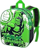 Clondo 3D Kindergartenrucksack für Kinder, Freizeitrucksack für Jungen, Kindergarten, 31 cm, Reisen, Geschenk, Rucksack Für Avengers Hulk Fan