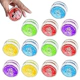 CLIUNT LED Licht Yoyo, 12 Stück LED Licht Jo-Jo, Leuchten Yoyos Für Kinder, Kunststoff Responsive Yoyo, für Geburtstag Party Gastgeschenk Mitgebsel Klassenzimmer Preise, Zufällige Farben