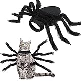 Halloween Spinnenkostüm , Hundekostüm , Halloween-Haustier-Kostüm-Halloween Dekorationen, für Kleine mittelgroße Hunde und Katzen einstellbar Schwarz