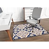 Robuste Bürostuhlmatte für Teppich und Hartholzboden, böhmische Schreibtischstuhl-Matte, Teppich, 91,4 x 144,8 cm, Jacquard-gewebte Oberfläche, Bodenmatten für Büro und Zuhause