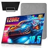 MSDONG 18.5 inch Portable Monitor+ Sleeve 1080P 120Hz 100% sRGB USB-C HDMI Large Portable Monitor for Laptop MacBook Xbox PS4/5 Switch, Travel Monitor with Kickstand VESA Speakers