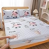 JIANINGHOME Mikrofaser Gesteppte Matratzenauflage Matratzenschoner Unterbett - atmungsaktiv, wärmeregulierend - Bettauflage Matratzenschutz Soft-Topper,200x220+30cm