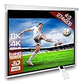 Motorleinwand SlenderLine 274 x 206cm (BxH) - 4:3 Format - 2D/3D - Full-HD - 4K Ultra HD - Beamer Leinwand inkl. Funkfernbedienung