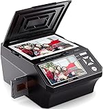 Digital Film und Diascanner, Multiscanner für Fotos, Dias und Negative mit 5'-LCD-Bildschirm, konvertiert 35 mm, 110 mm Filme/Fotos/Visitenkarten in 22 MP digitales JPEG-Format, inkl. 8 GB SD-Karte