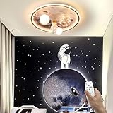 HMAKGG LED Deckenlampe Kinderzimmer, 68w Kinderzimmer Lampe Decke, Astronaut Deckenlampe Schlafzimmer mit Fernbedienung, 50cm Schlafzimmerlampe Deckenleuchte Dimmbar Rund für Jungen Mädchen