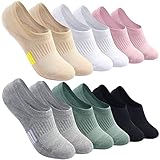 Blu Ninfee Sneaker Socken Damen 39-42 35-38, Gepolsterte Füsslinge Füßlinge Sneakersocken Herren 6 Paar, Atmungsaktive Sportsocken Laufsocken Rutschfest mit Silikonpad