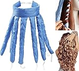 Heatless Curlers Headband, Octopus Hair Curler, Lockenwickler über Nacht Locken Ohne Hitze Für Lange Mittleres Haare, Seidenband Lockenwickler Weiches Stirnband Wellen Tools Für Damen Mädchen - Blau