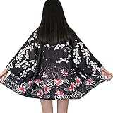 G-LIKE Japanische Kimonos Damen Kleiung - Traditionell Haori Kostüm Robe Tokio Harajuku Drachen Muster Antik Jacke Nachthemd Bademantel Nachtwäsche (Goldfish)