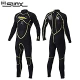 PAWHITS Herren Neoprenanzug 3 mm Lange Ärmel Thermo-Neopren Langarm Overall Neopren Surf Snorkeling Schwimmen Tauchen Schwarz (M)