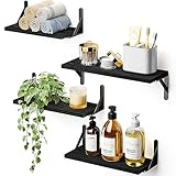 Pipishell Wandregale 4er Set, Regal Wand für Wanddekoration, Platzsparende Wandregal Holz, für Schlafzimmer, Badezimmer, Wohnzimmer, Küche, Büro