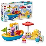 LEGO DUPLO 10432 Peppa Pig Bootsausflug Badespielzeug, Baustein-Lernset für Vorschulkinder mit 2 Peppa Pig Figuren enthalten, Wasserspielzeug Geschenkidee für Kleinkinder ab 2 Jahren