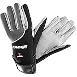 Cressi Unisex Erwachsene Tropical Gloves Handschuhe für Wassersport in Amara und Neopren 2 mm, Schwarz/Grau, L