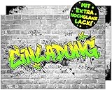 12x Graffiti EINLADUNGSKARTEN KINDERGEBURTSTAG Junge Mädchen - die frech bunten Graffiti PARTY Karten sind die perfekte Graffiti EINLADUNG für Jungen Mädchen Kinder GEBURTSTAG KINDERPARTY Gaming