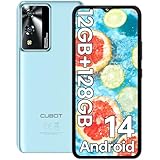 CUBOT A10 Smartphone Ohne Vertrag - 12(4+8) GB+128GB/1TB, Android 14 Handy Günstig, 6.56 Zoll HD+/90Hz Bildschirm, 48MP+16MP Kamera, 5100mAh, Dual SIM 4G Simlockfreie Handys, Face ID/GPS/OTG (Blau)