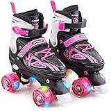 Apollo Super Quad X Pro | verstellbare Rollschuhe für Kinder | komfortable, größenverstellbare LED Roller Skates | Rollschuhe für Mädchen und Jungen | Größen 31-42