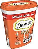 Dreamies Katzensnacks mit Huhn-Geschmack - Außen knusprig & innen cremig - Katzenleckerlis in der Mega Box (2 x 350g)