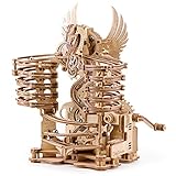 iDventure DIY Holz Murmelbahn Dragon – 3D Holzpuzzle Bausatz für Erwachsene & Jugendliche – 3D Puzzle mechanische Kugelbahn zum Selberbauen – Modellbausatz mit 260 Bauteilen & 15 Murmeln